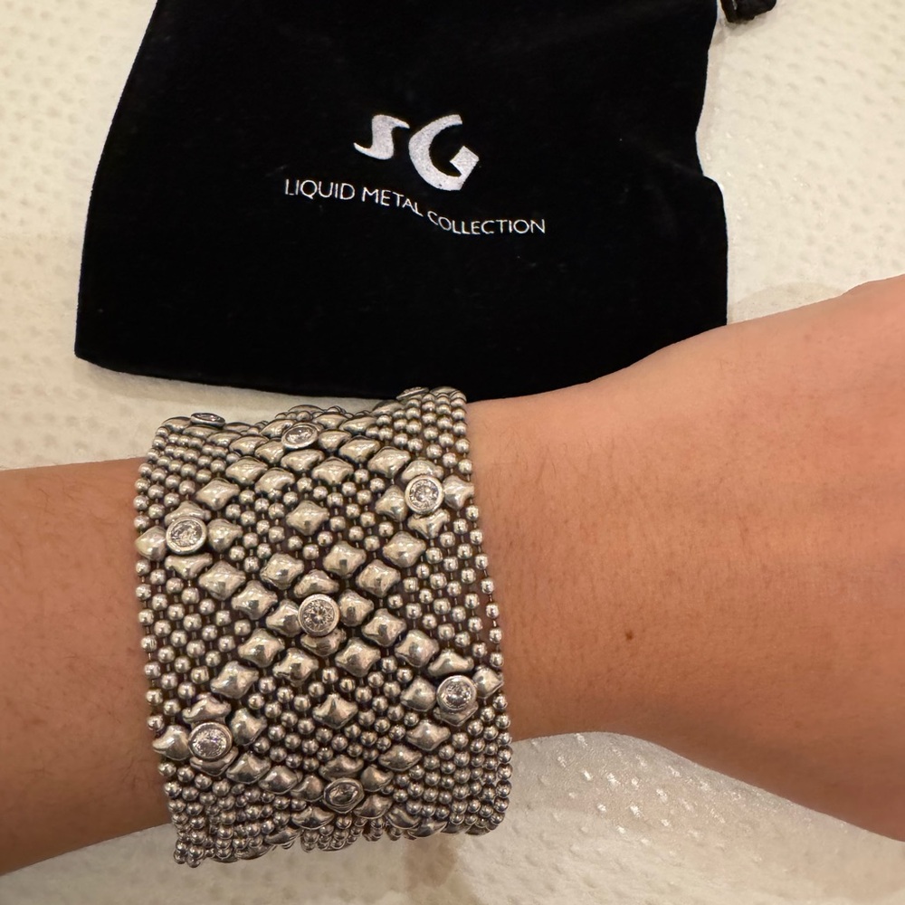 Sergio Gutierrez-SG LIQUID METAL B10Z-AS ANTIQUE SILVER FINISH BRACELET